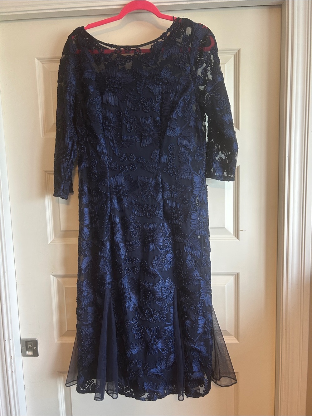 Alex Evenings Navy Evening Dress with Label Detail